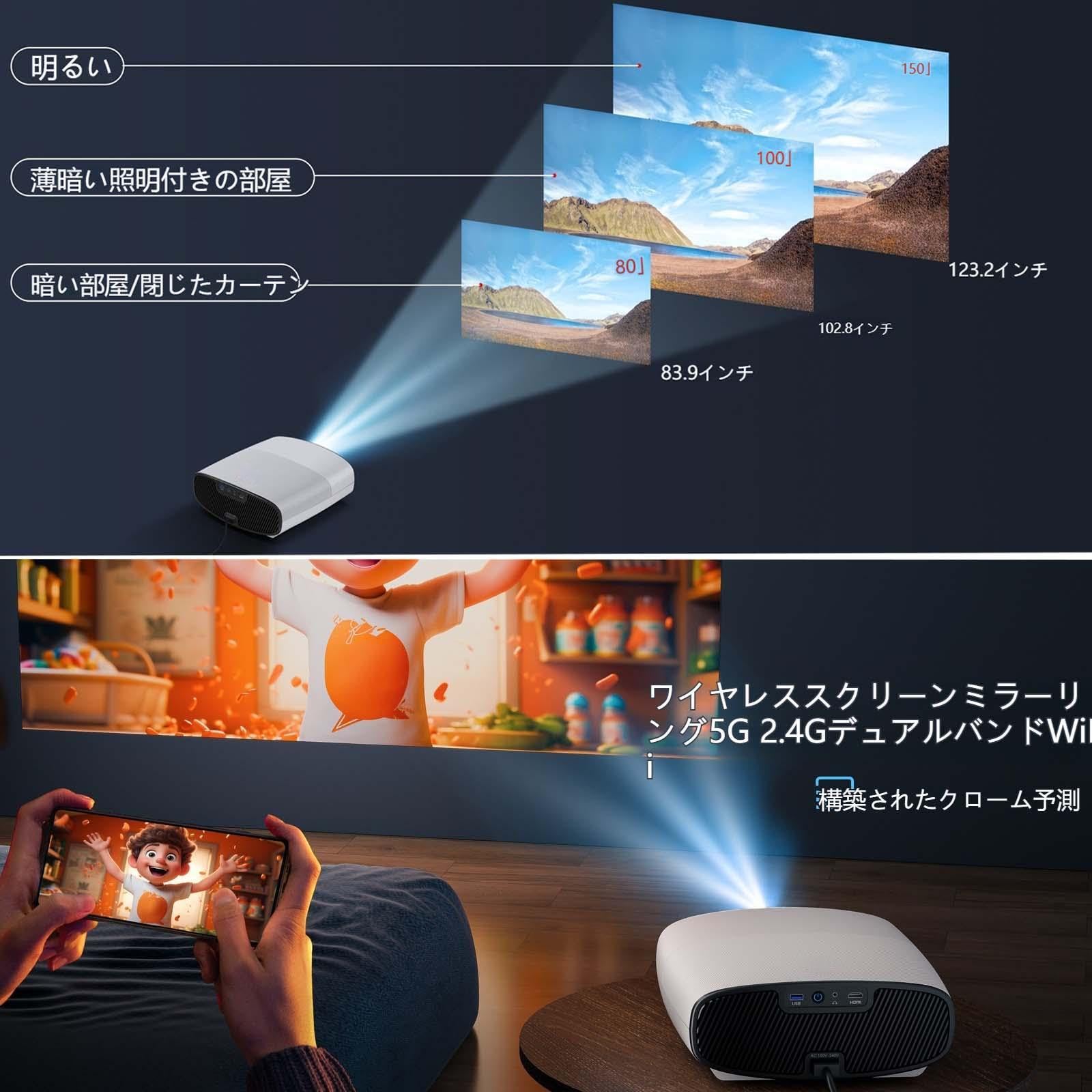 Amazon.co.jp: 1080P フルHD プロジェクター 1300ルーメン 自動